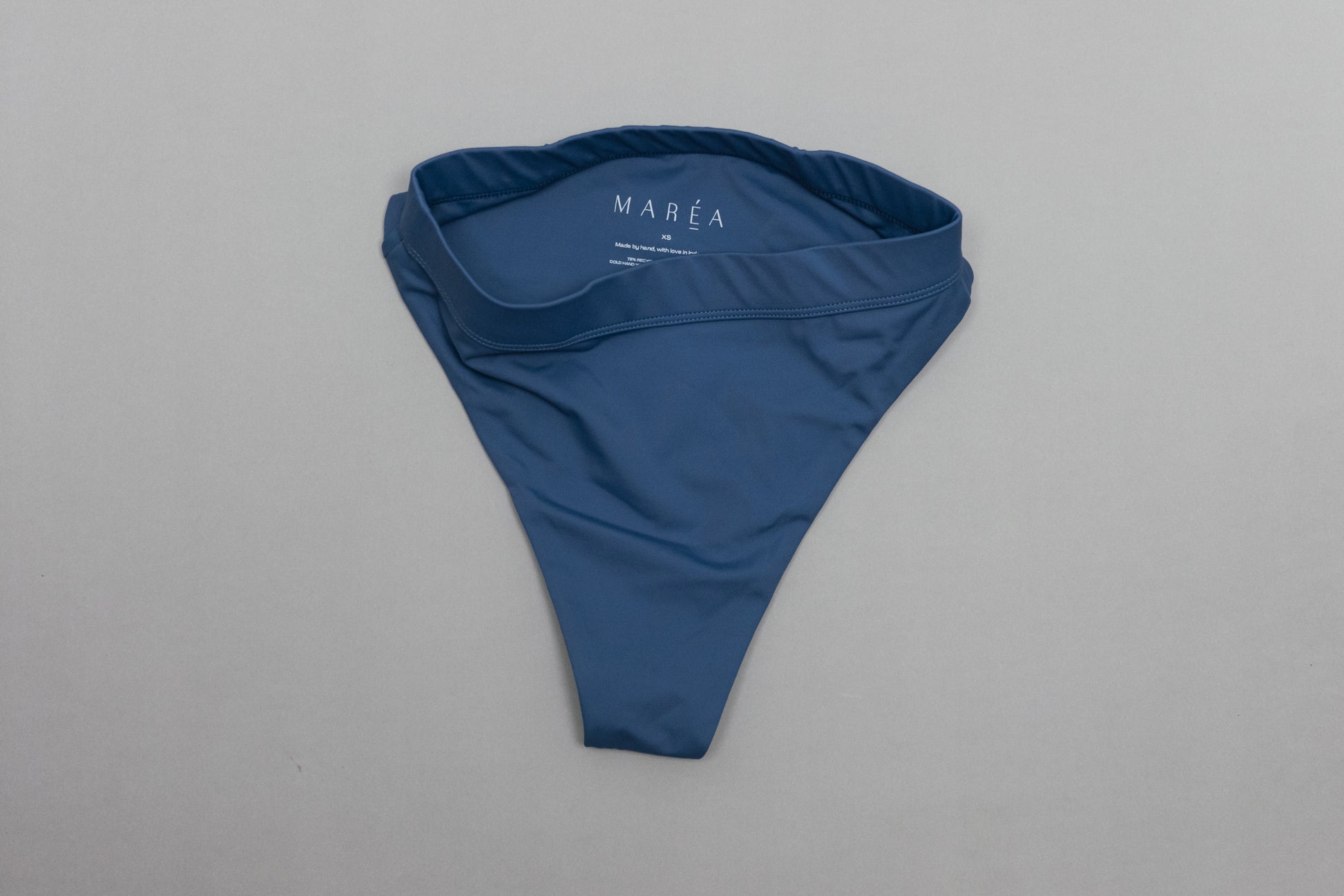 high waist blue bikini bottom