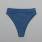 high waist blue bikini bottom