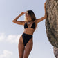 kristie high waist bottom, black high waist swim bottoms