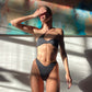 zoe top noir. sustainable, black bikini top